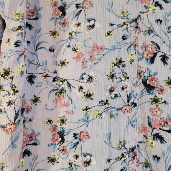 Dylan Ryan Floral Tie Front Button Down Blouse - Picture 9 of 10